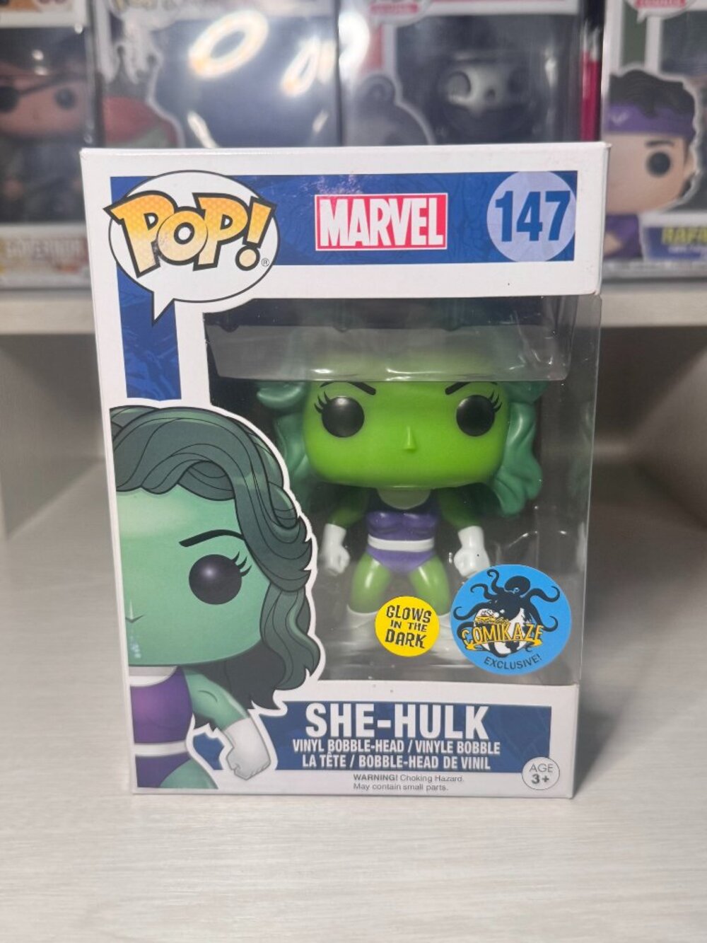 She-Hulk Funko Pop Marvel Comikaze Exclusive Glow in The Dark 147 Soft Protector